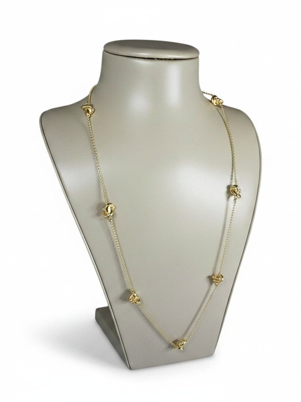 Ann Taylor Women's Gold Plated Oversized Knot Station Necklace NWT